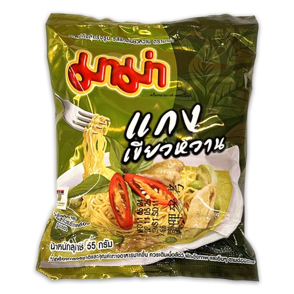 泰國MAMA媽媽雞肉綠咖哩風味麵(5包入) 網路排名好吃泡麵,泰國泡麵,綠咖哩