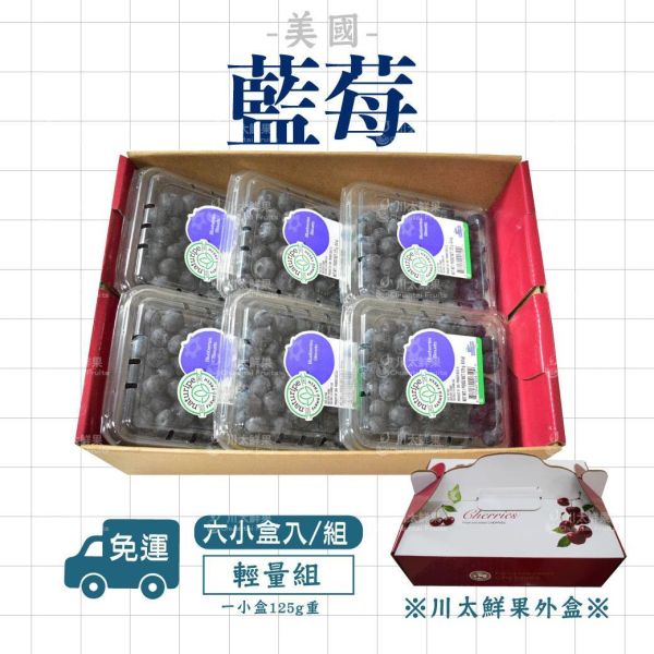 美國空運-藍莓、輕量組6小盒入(免運) 美國藍莓,美國,藍莓,空運藍莓