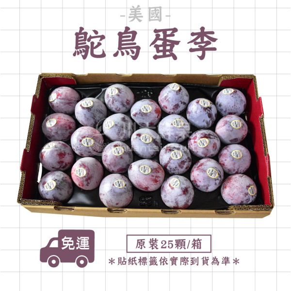 美國-鴕鳥蛋(李子)、原裝25顆入/箱(免運) 恐龍蛋,李子,甜李,脆李,進口水果,水果,水果禮盒