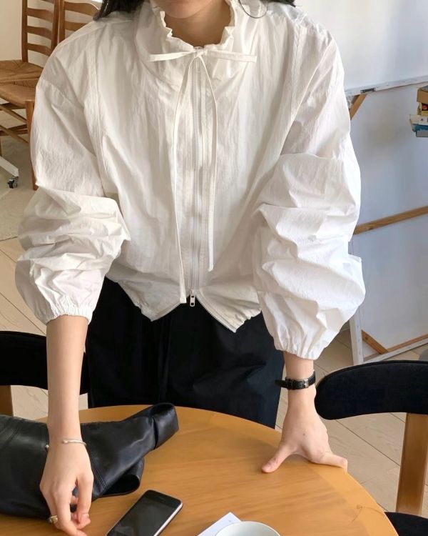 立領綁帶風衣外套 / 2色 