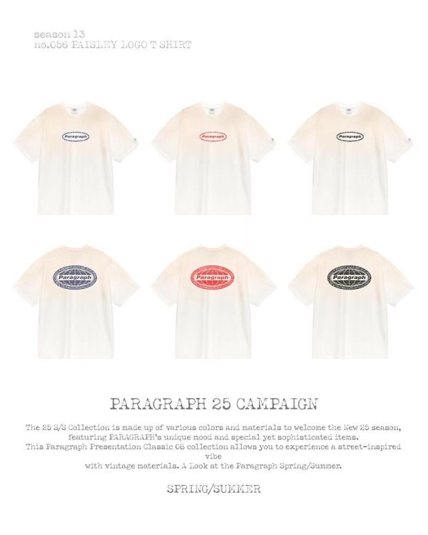 Paragraph 暈染色 logo tee / 3色 