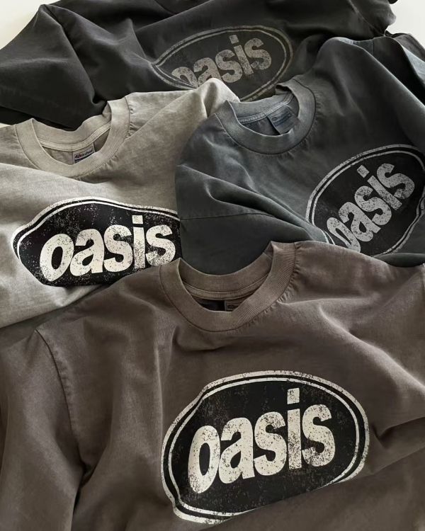 Oasis水洗刷舊tee / 4色 