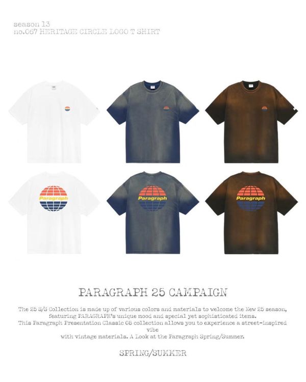 Paragraph 復古刷色 logo tee / 3色 