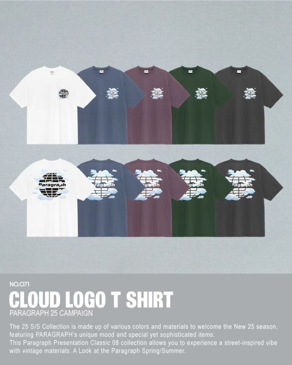 Paragraph 雲朵 logo tee / 5色 