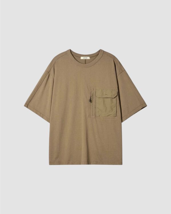 輕工裝單口袋tee / 3色 