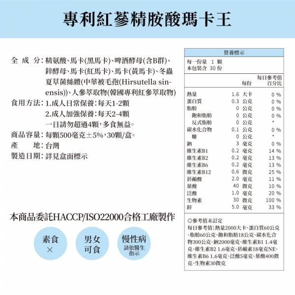 夜戰鬥【買3送1限時74折】君御堂-專利紅蔘精胺酸瑪卡王(共4盒) 瑪卡功效,瑪卡吃多久有效,2021瑪卡推薦,瑪卡成分,瑪卡怎樣吃才有效