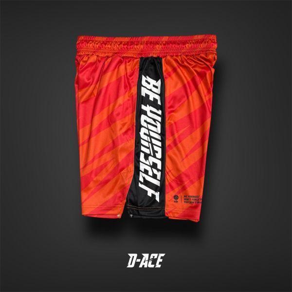 D-ACE DYG膝上短版開衩球褲(閃電橘) Jersey、衣服、球衣、籃球衣、雙面穿球衣、服飾、穿搭、潮流、籃球、迪艾斯、設計、台灣