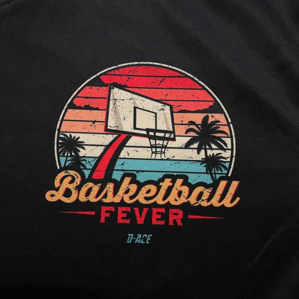 D-ACE BASKETBALL FEVER熱昇華TEE (黑) 踢恤、落肩踢恤、T-SHIRT、OVERSIZE、TEE、衣服、高磅數、重磅數、穿搭、迪艾斯、DS、DACE、服飾、穿搭、潮流