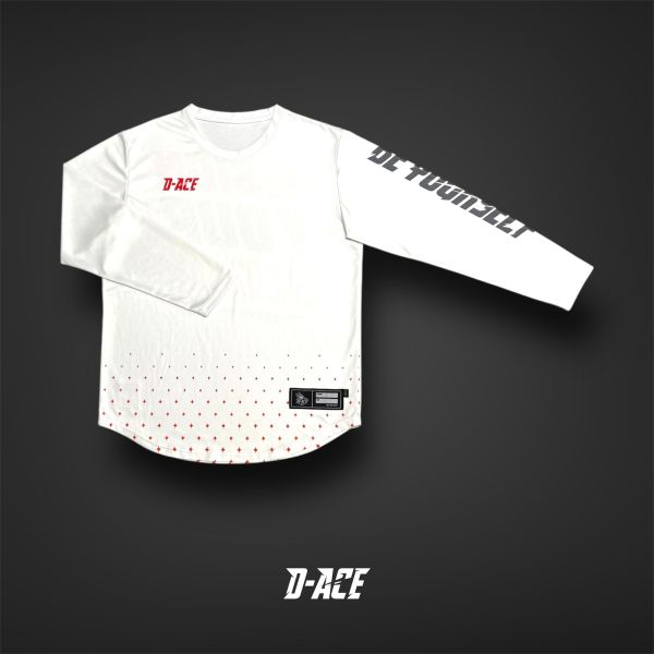 D-ACE DYG你好帥熱昇華排汗長袖TEE(白) 帽踢  電繡帽踢  迪艾斯  電繡  衣服  潮牌  穿搭  hoodie  DS 長袖 棉長袖