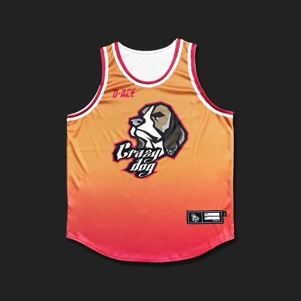 D-ACE瘋狗你好帥單面球衣(橘漸層) Jersey、衣服、球衣、籃球衣、雙面穿球衣、服飾、穿搭、潮流、籃球、迪艾斯、設計、台灣