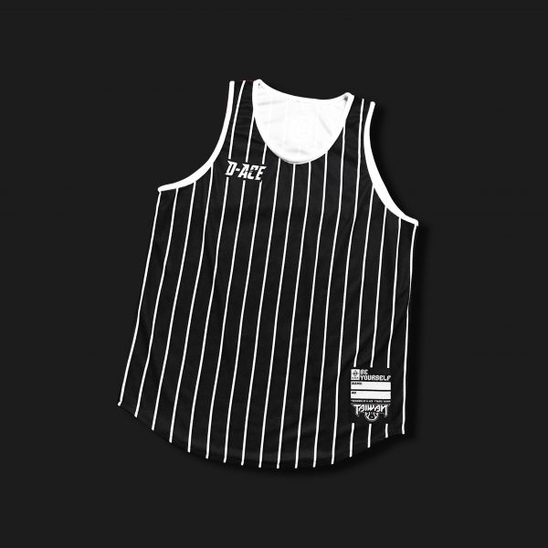 復古條文你好帥單面穿球衣(尊爵黑) Jersey、衣服、球衣、籃球衣、雙面穿球衣、服飾、穿搭、潮流、籃球、迪艾斯、設計、台灣