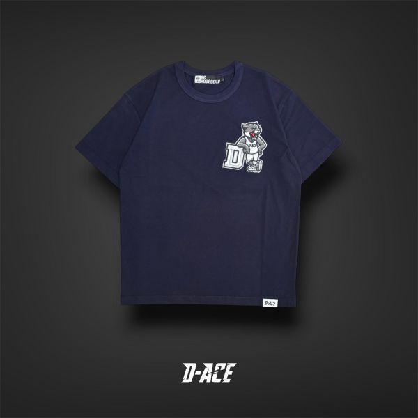 D-ACE黑豹電繡標涼感高磅數微落肩TEE (海軍藍) 踢恤、落肩踢恤、T-SHIRT、OVERSIZE、TEE、衣服、高磅數、重磅數、穿搭、迪艾斯、DS、DACE、服飾、穿搭、潮流