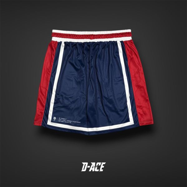 D-ACE膝上短版開衩球褲(海軍藍) Jersey、衣服、球衣、籃球衣、雙面穿球衣、服飾、穿搭、潮流、籃球、迪艾斯、設計、台灣