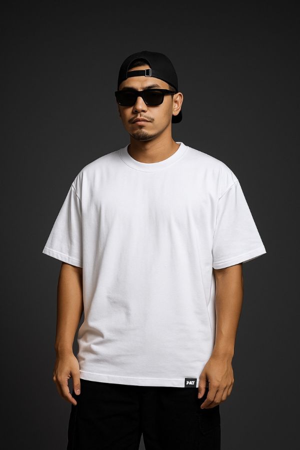 D-ACE涼感高磅數微落肩素TEE (白) 踢恤、落肩踢恤、T-SHIRT、OVERSIZE、TEE、衣服、高磅數、重磅數、穿搭、迪艾斯、DS、DACE、服飾、穿搭、潮流