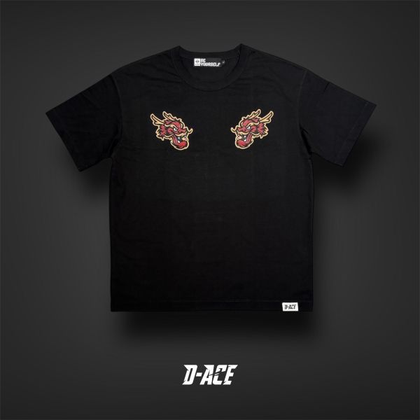 D-ACE DRAGON涼感高磅數微落肩TEE (黑) 踢恤、落肩踢恤、T-SHIRT、OVERSIZE、TEE、衣服、高磅數、重磅數、穿搭、迪艾斯、DS、DACE、服飾、穿搭、潮流