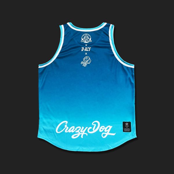 D-ACE瘋狗你好帥單面球衣(海洋藍漸層) Jersey、衣服、球衣、籃球衣、雙面穿球衣、服飾、穿搭、潮流、籃球、迪艾斯、設計、台灣