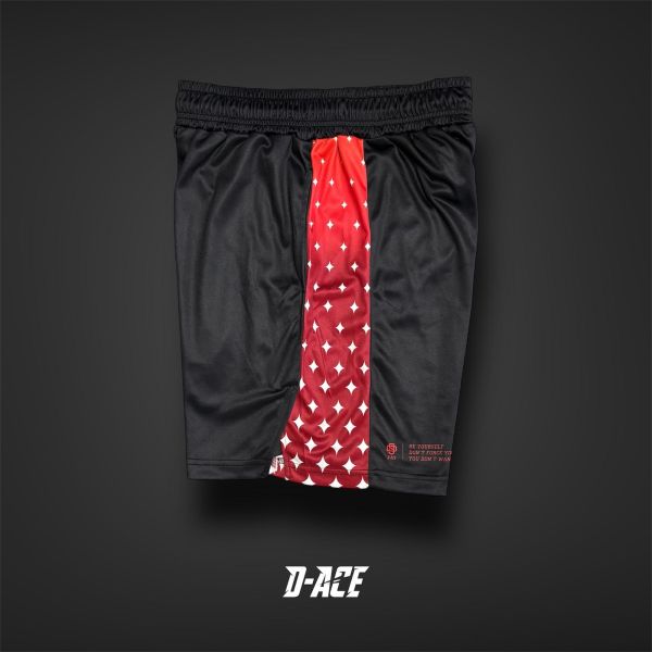 D-ACE DYG膝上短版開衩球褲(星空橘黑) Jersey、衣服、球衣、籃球衣、雙面穿球衣、服飾、穿搭、潮流、籃球、迪艾斯、設計、台灣
