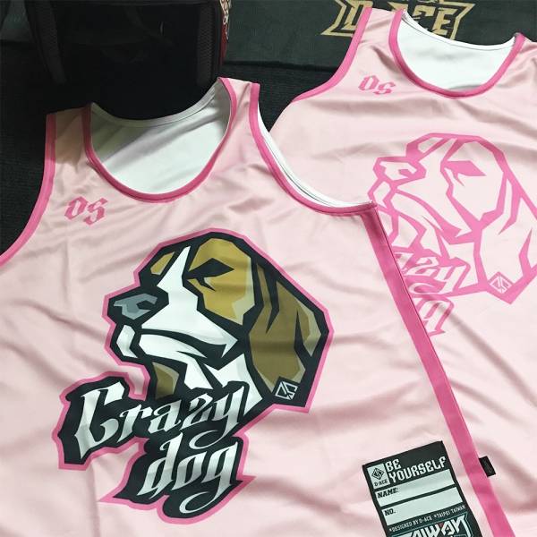瘋狗你好帥單面穿球衣(粉1) Jersey、衣服、球衣、籃球衣、雙面穿球衣、服飾、穿搭、潮流、籃球、迪艾斯、設計、台灣