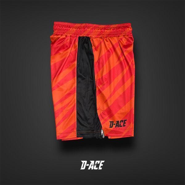 D-ACE DYG膝上短版開衩球褲(閃電橘) Jersey、衣服、球衣、籃球衣、雙面穿球衣、服飾、穿搭、潮流、籃球、迪艾斯、設計、台灣