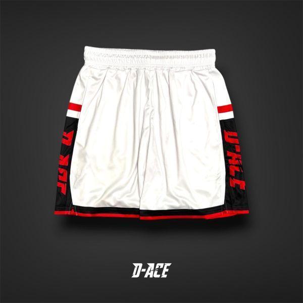 D-ACE膝上短版開衩球褲(白) Jersey、衣服、球衣、籃球衣、雙面穿球衣、服飾、穿搭、潮流、籃球、迪艾斯、設計、台灣