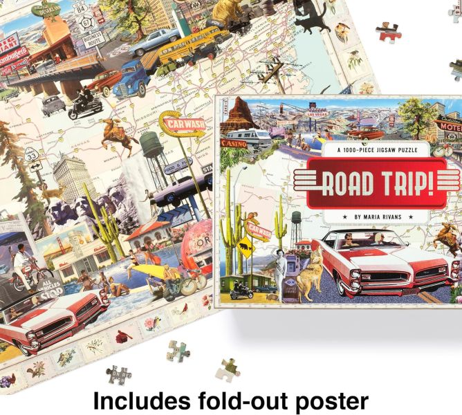 Road Trip!: A 1000-Piece Jigsaw Puzzle(1,000片拼圖：美國公路旅行) 