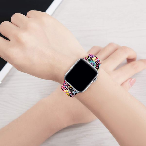 Humenn Compatible with Apple Watch Band 38mm 40mm 42mm 44mm,Soft Silicone Fadeless Pattern Printed Replacement Bands Apple Watch 錶帶,蘋果周邊