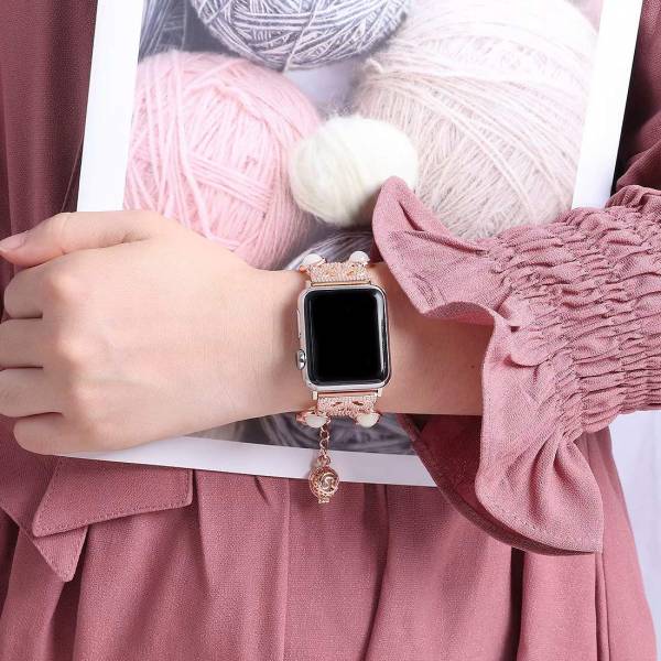 Women Girl Handmade Night Luminous Pearl iWatch Wristband Apple Watch 錶帶,蘋果周邊