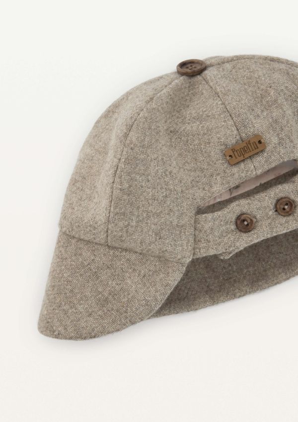 Popelin Woollen Peaked Bonnet 復古羊毛報童帽 - Stone 