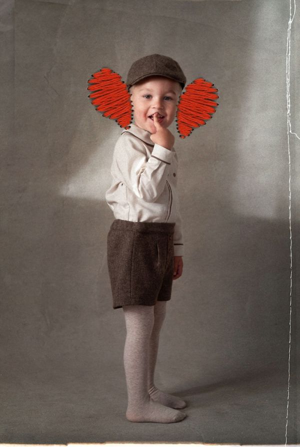 Popelin Panelled Shirt with Baby Collar 滾邊撞色襯衫 - Sand 