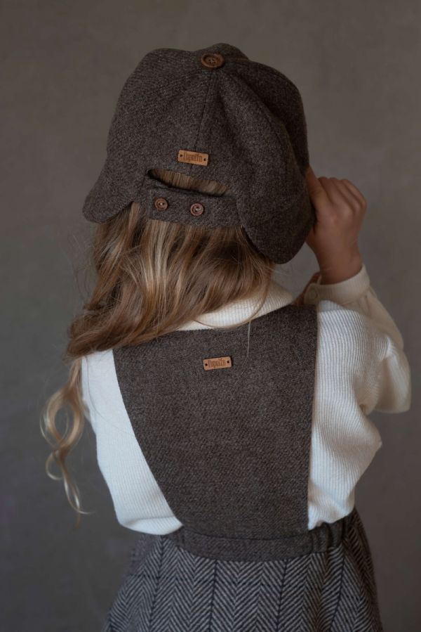 Popelin Woollen Peaked Bonnet 復古羊毛報童帽 - Brown 