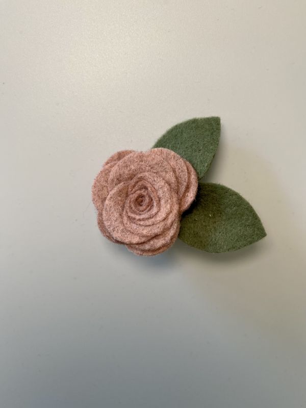 Felt Me Knot Little Neutral Single Flower 花朵髮夾 - Cameo Pink 