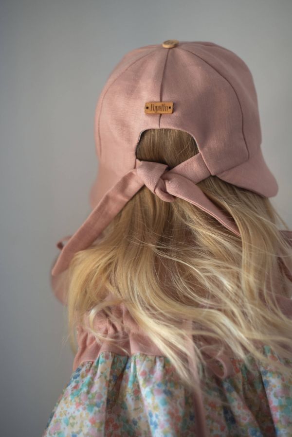 Popelin Linen Hat 棉麻綁帶帽 - Pink 
