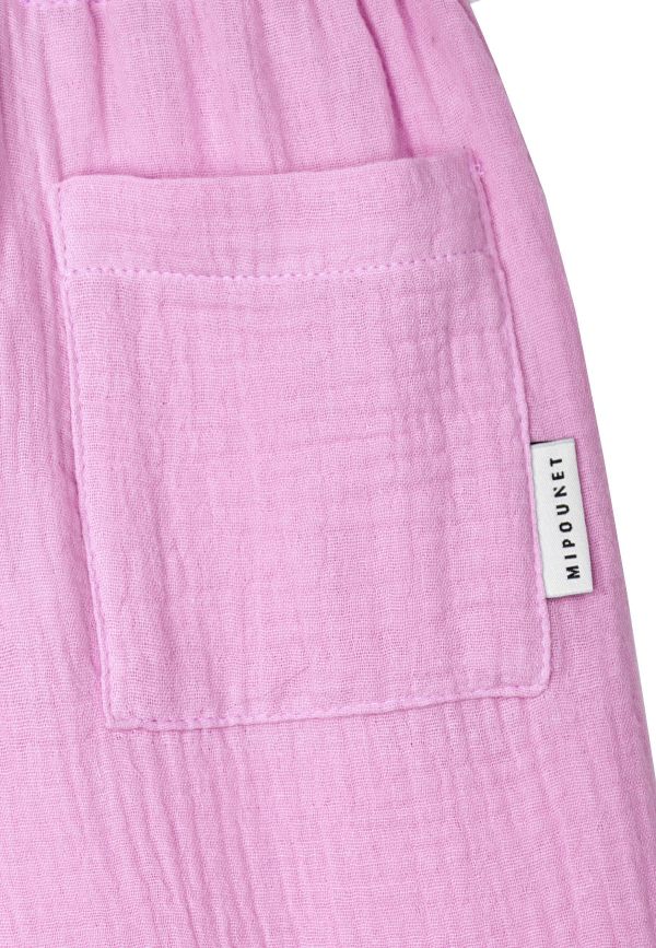 MIPOUNET Elise Muslin Ruffle Pant 棉紗長褲 - Pink 