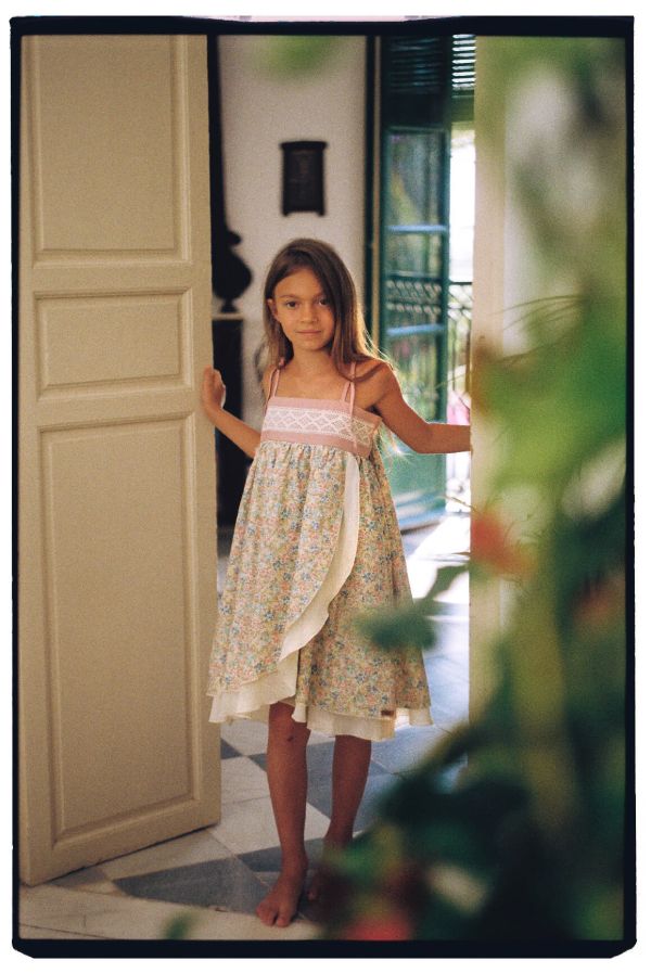 Popelin Double Layer Dress 細肩洋裝 - Multi-coloured floral 