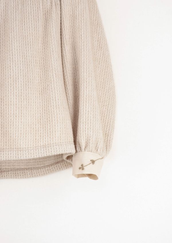 Popelin Knitted Blouse with Baby Collar 針織上衣 