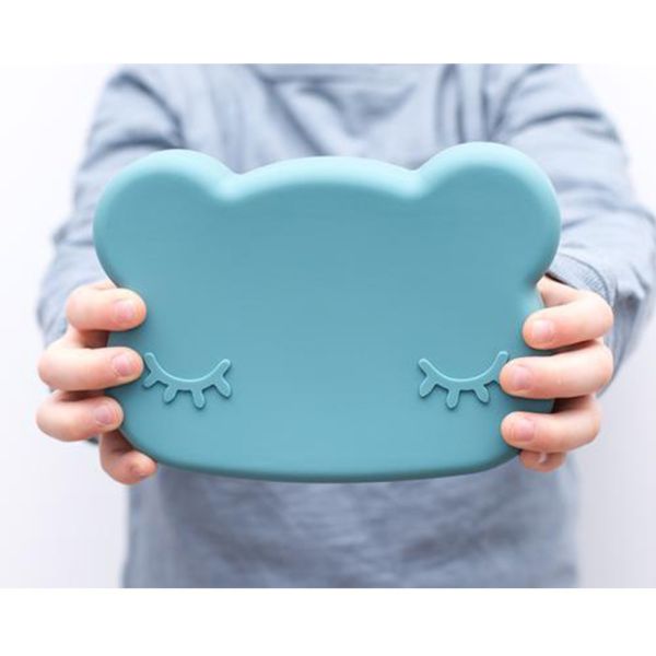 We Might Be Tiny 矽膠防滑便當盒熊寶寶 - 孔雀藍 