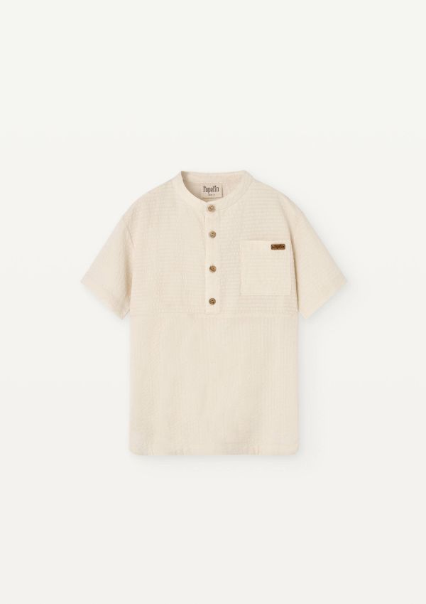 Popelin Mandarin Collar Shirt 立領襯衫 - Off-white 