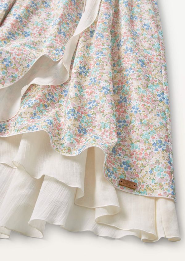 Popelin Double Layer Dress 細肩洋裝 - Multi-coloured floral 