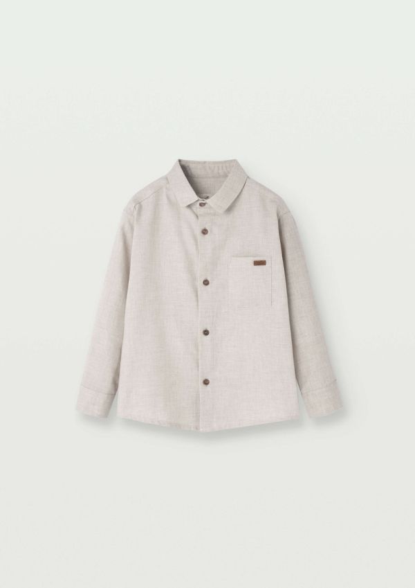 Popelin Shirt with Collar 沙色襯衫 - Sand 
