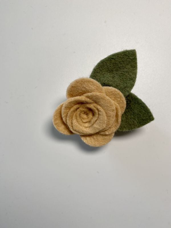 Felt Me Knot Little Neutral Single Flower 花朵髮夾 - Champagne 