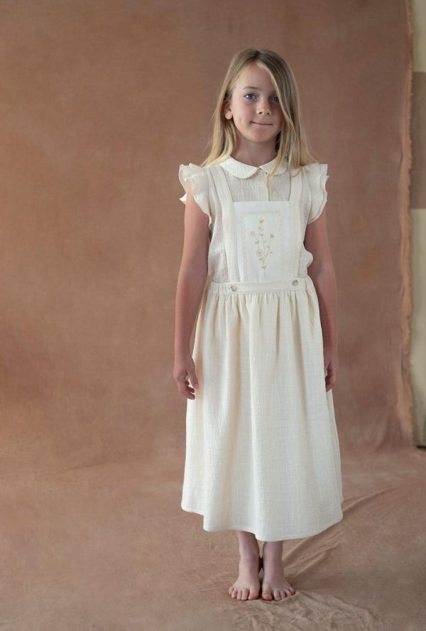 Popelin Off-white Blouse with Baby Collar 荷葉袖襯衫 