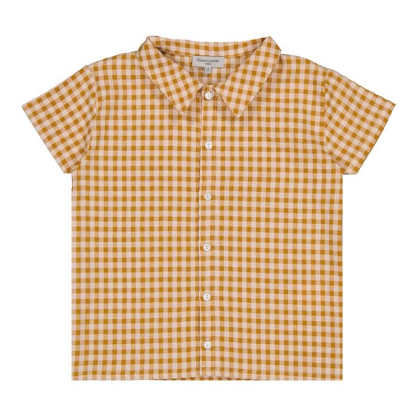 Petite Lucette Manu 短袖襯衫 - Caramel Gingham 