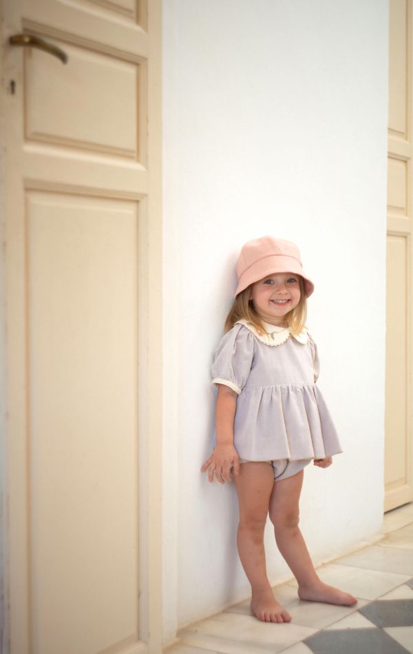 Popelin Linen Hat 棉麻綁帶帽 - Pink 