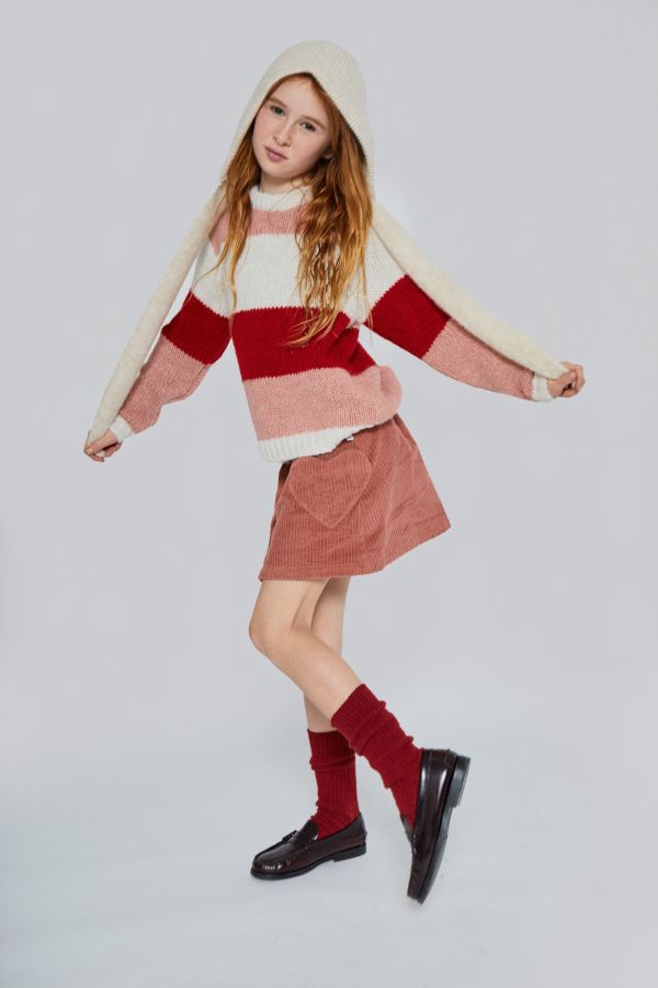 MIPOUNET Cuore Corduroy Mini Skirt 燈芯絨短裙 - Faded Rose MIPOUNET,童裝,短裙,燈芯絨,歐美童裝,選品