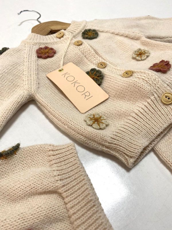 Kokori Kids Flower Cardigan Set 開襟毛衣組 