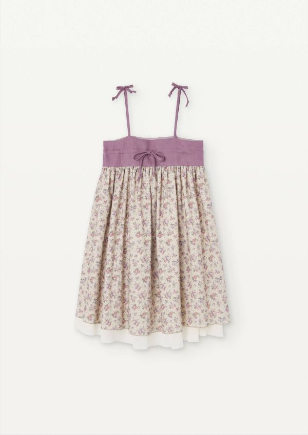 Popelin Double Layer Dress 細肩洋裝 - Mauve floral 