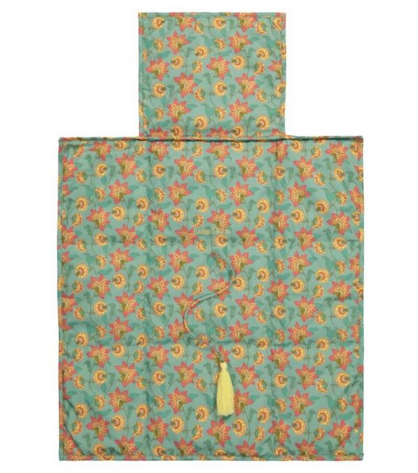Louise Misha Olayde 尿布墊 - Turquoise Flowers LouiseMisha,法國童裝,法國品牌,有機棉,童裝