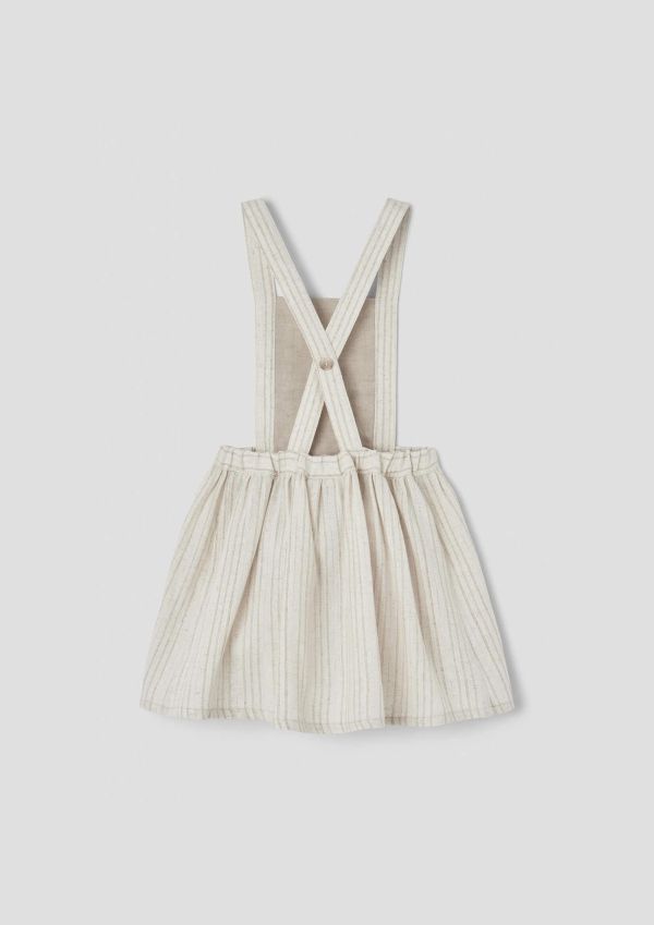 Popelin Silver Lurex Short Skirt with Embroidered Bid 刺繡吊帶裙 