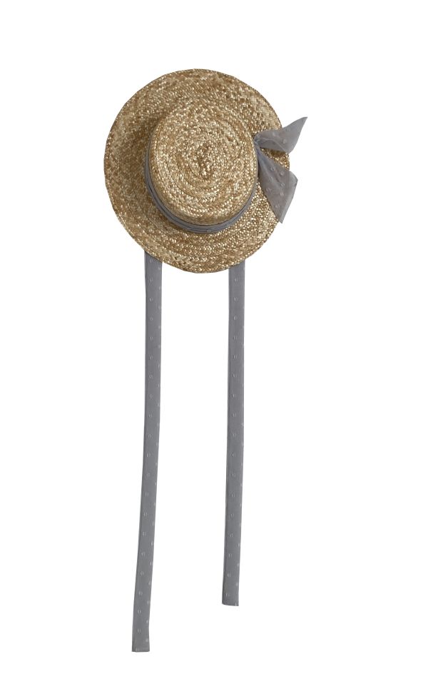 Frou Frou The Classic Straw Hat - Dotted Light Grey 