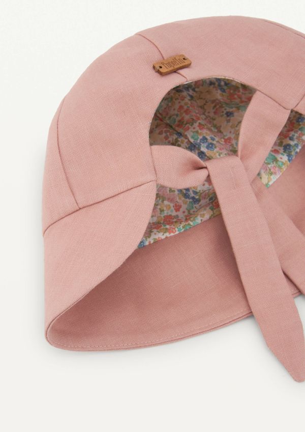 Popelin Linen Hat 棉麻綁帶帽 - Pink 